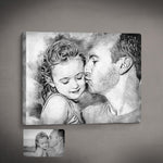 Load image into Gallery viewer, Personalized Pencil Sketch - Father&#39;s day gift
