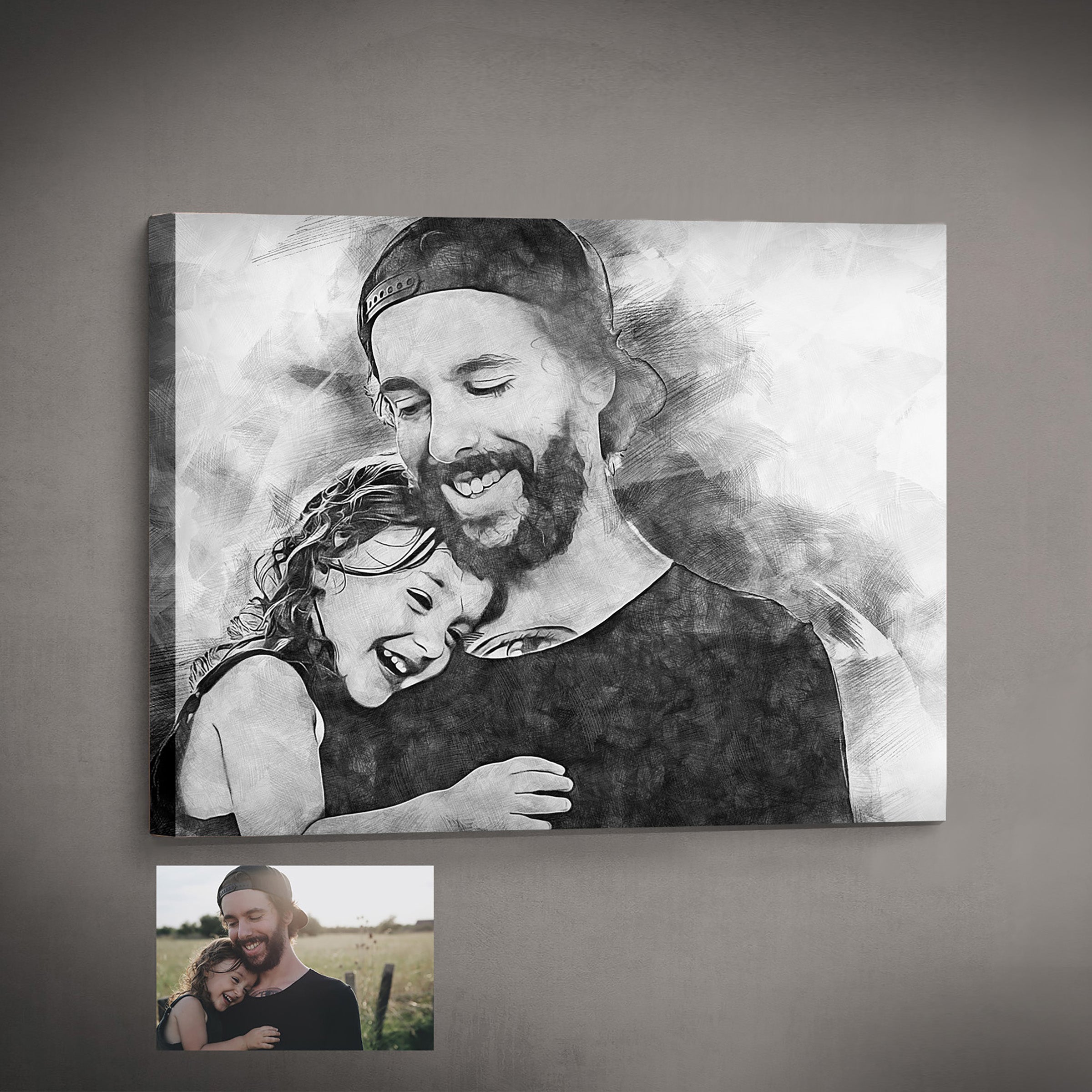 Personalized Pencil Sketch - Father's day gift