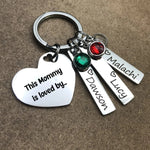 Load image into Gallery viewer, Personalized Kids Names Keychain with birthstone
