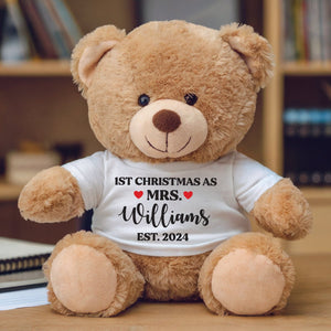 1st Christmas As Mr & Mrs - Custom Plush Teddy Bear [Set of 2] - Furrsy