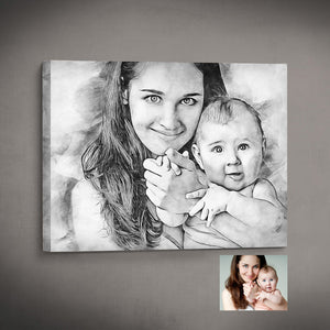 Personalized Pencil Sketch - Mother's day gift