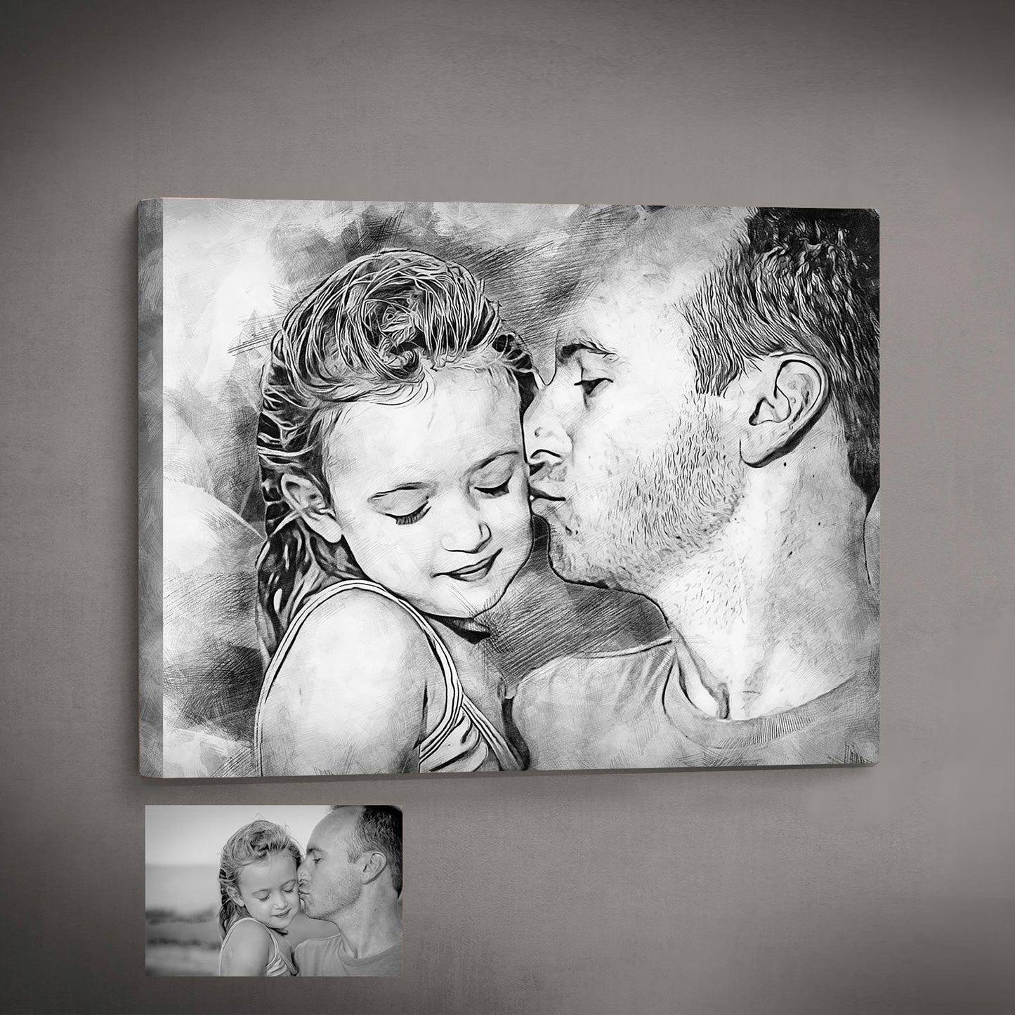 Personalized Pencil Sketch - Father's day gift