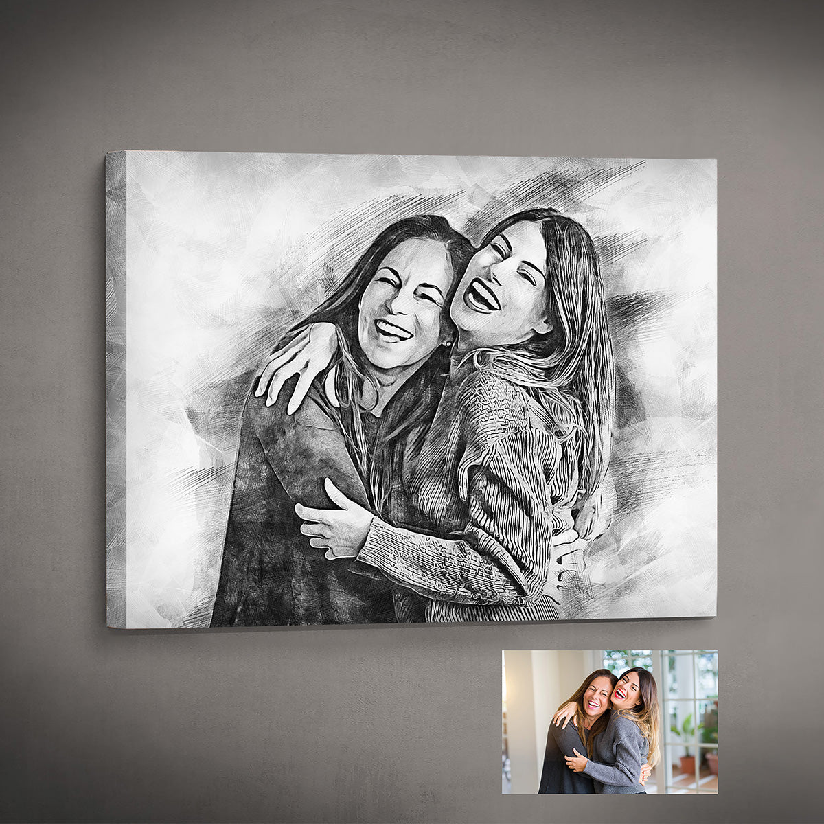 Mother day sketch. mother and daughter • wall stickers typography,  celebrate, woman | myloview.com