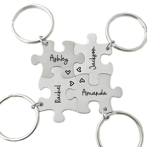 Personalized Puzzle Keychain For Family, Best Friends