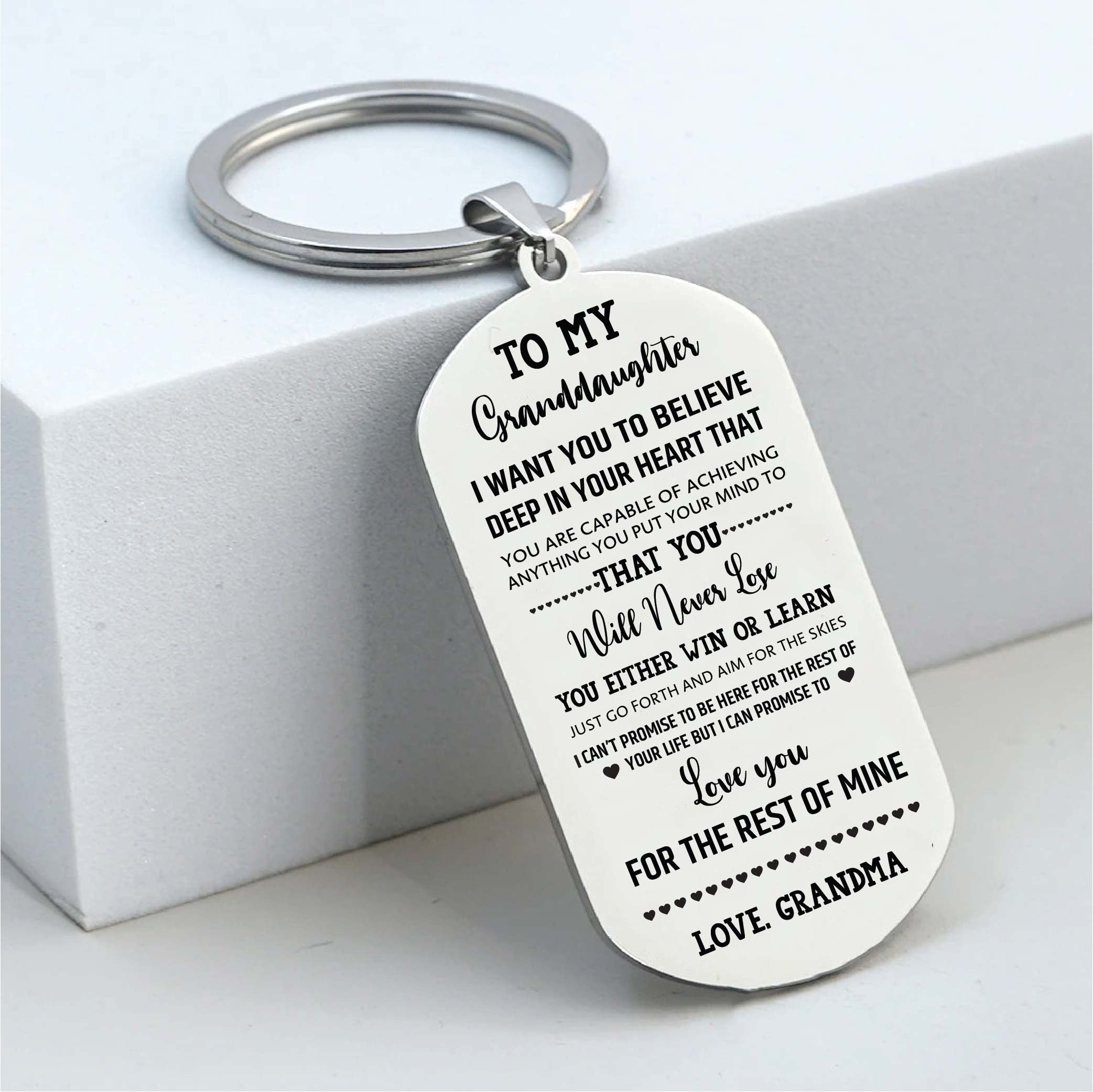 To My Granddaughter Keychain