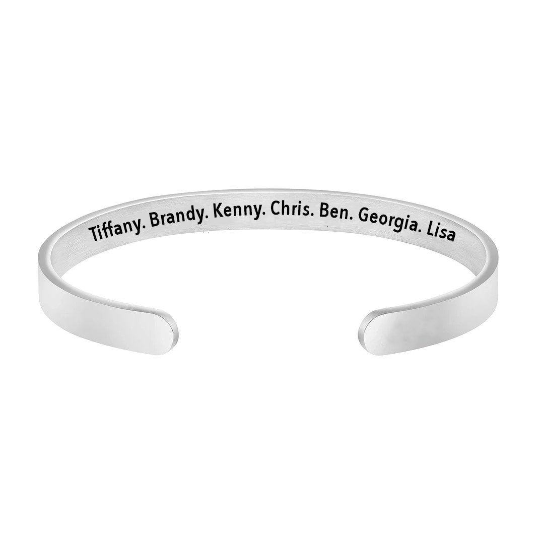 Personalized Family Names Cuff Bracelet