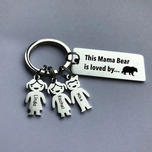 This Mama Bear is loved by - Custom Keychain