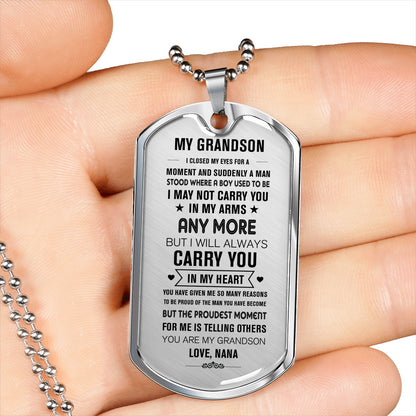 To My Grandson Necklace