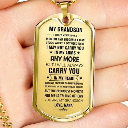 To My Grandson Necklace