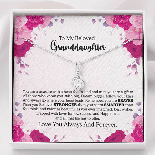 Christmas Gift For Granddaughter | ALLURING BEAUTY Necklace with Message card