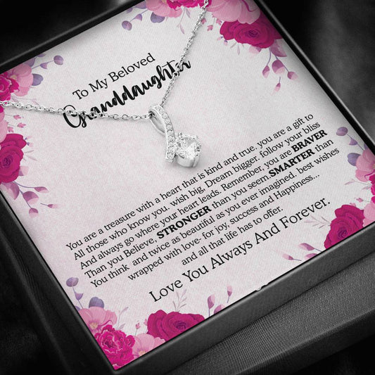 Christmas Gift For Granddaughter | ALLURING BEAUTY Necklace with Message card