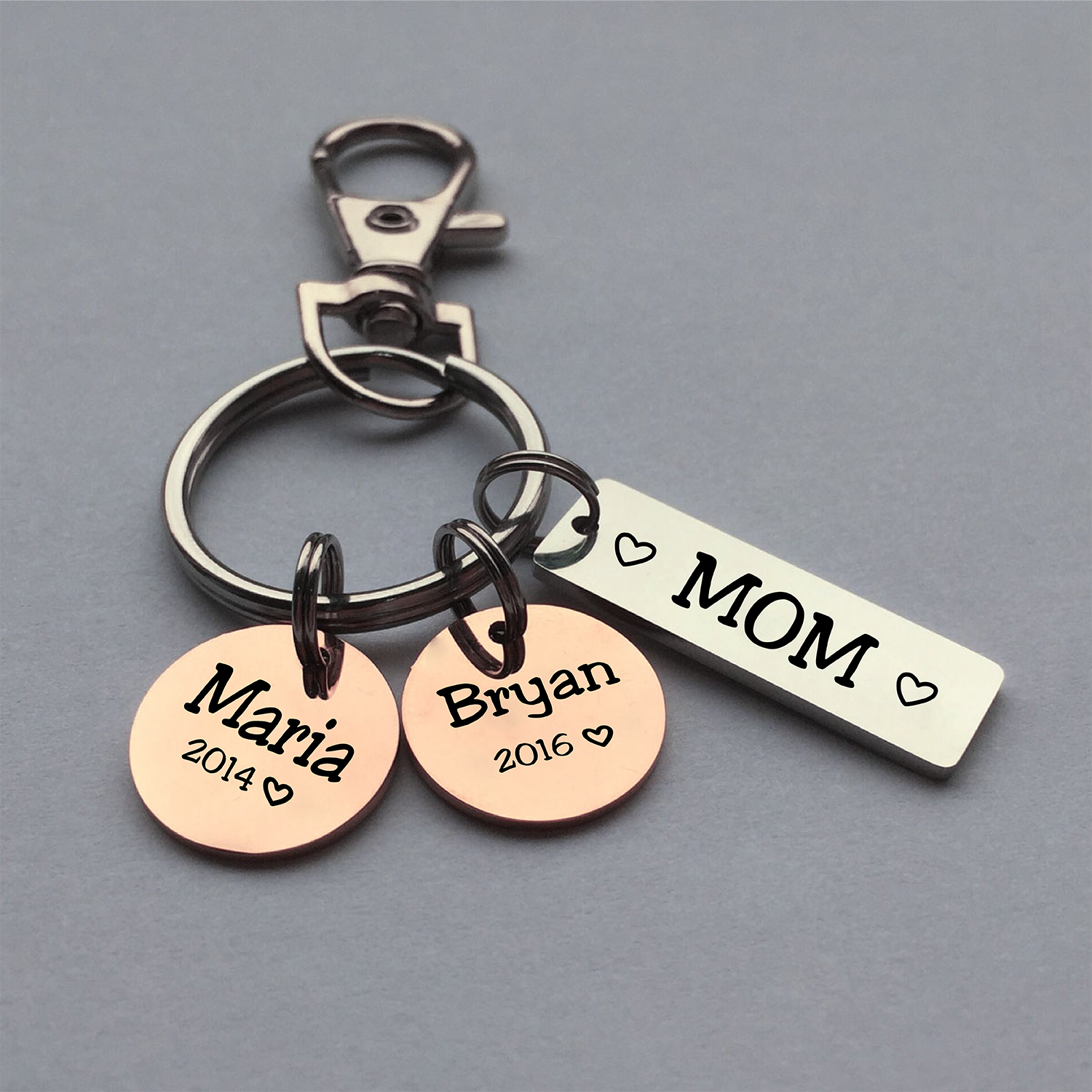 Personalized Mother's Day Bar Charm Keychain