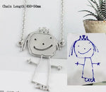 Load image into Gallery viewer, Personalized Child Art Drawing Necklace, Keychain

