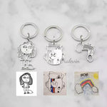 Load image into Gallery viewer, Personalized Child Art Drawing Necklace, Keychain

