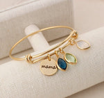 Load image into Gallery viewer, Personalized Stainless Steel Bracelet With Birthstones
