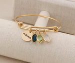 Load image into Gallery viewer, Personalized Stainless Steel Bracelet With Birthstones
