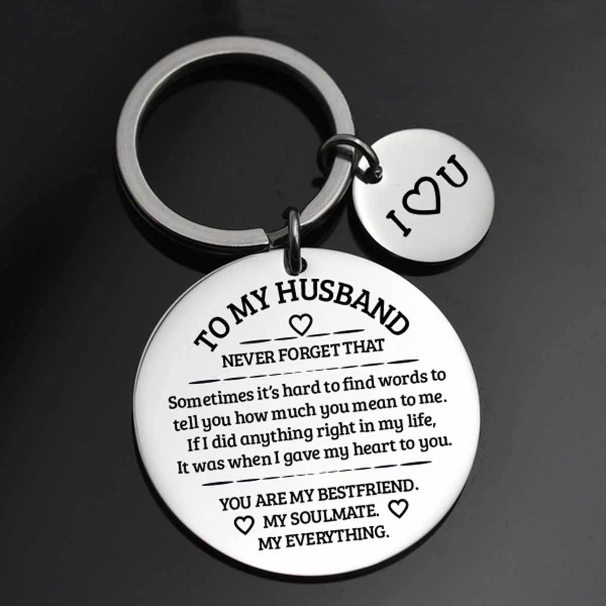 To My Husband Disc keychain | Stainless Steel