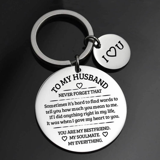 To My Husband Disc keychain | Stainless Steel