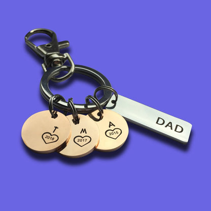 Personalized disc keychain for Dad, Mom, Grandpa, Grandma etc